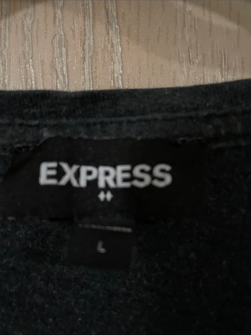 Express Black Crewneck Tee with White Logo - Picture 2 of 4